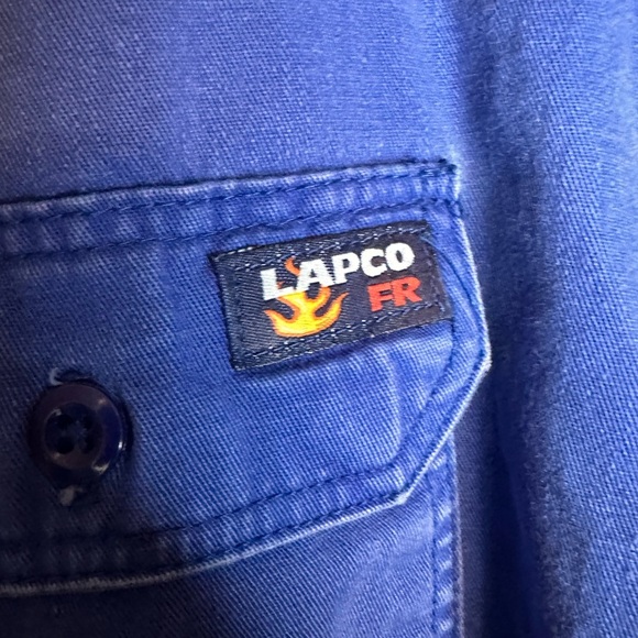 LAPCO FR Men’s Fire Resistant Button Down Shirt Size XXL Blue - Picture 4 of 8